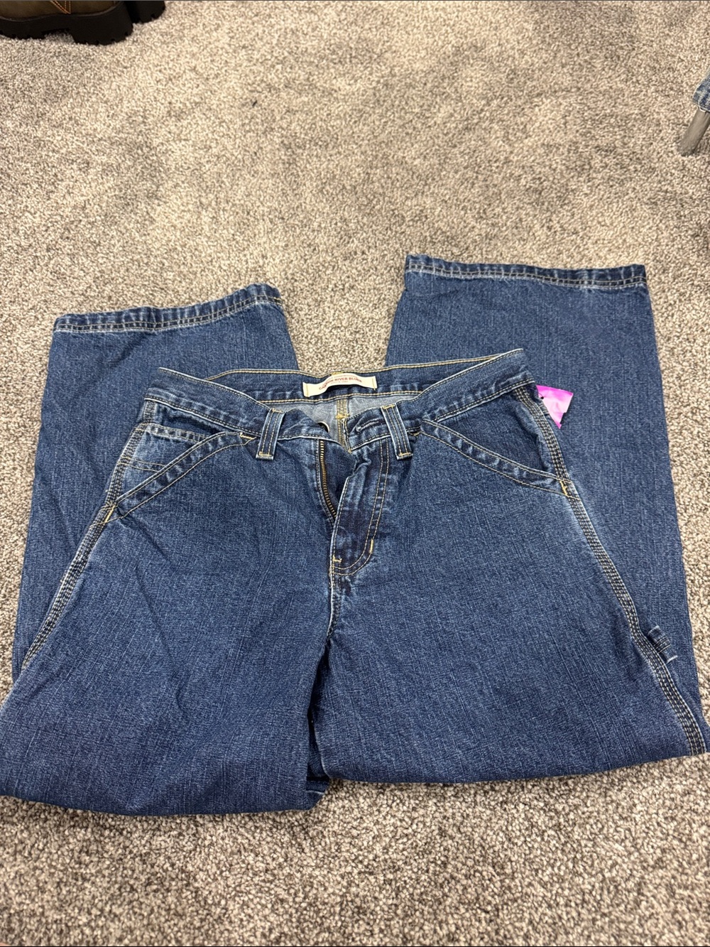 Canyon River Blues Dark Blue Denim Jeans with Contrast Stitching